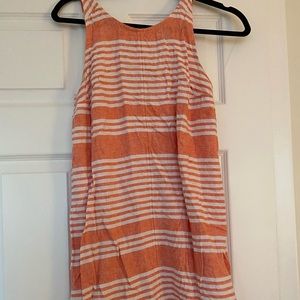 Striped coral and white dress